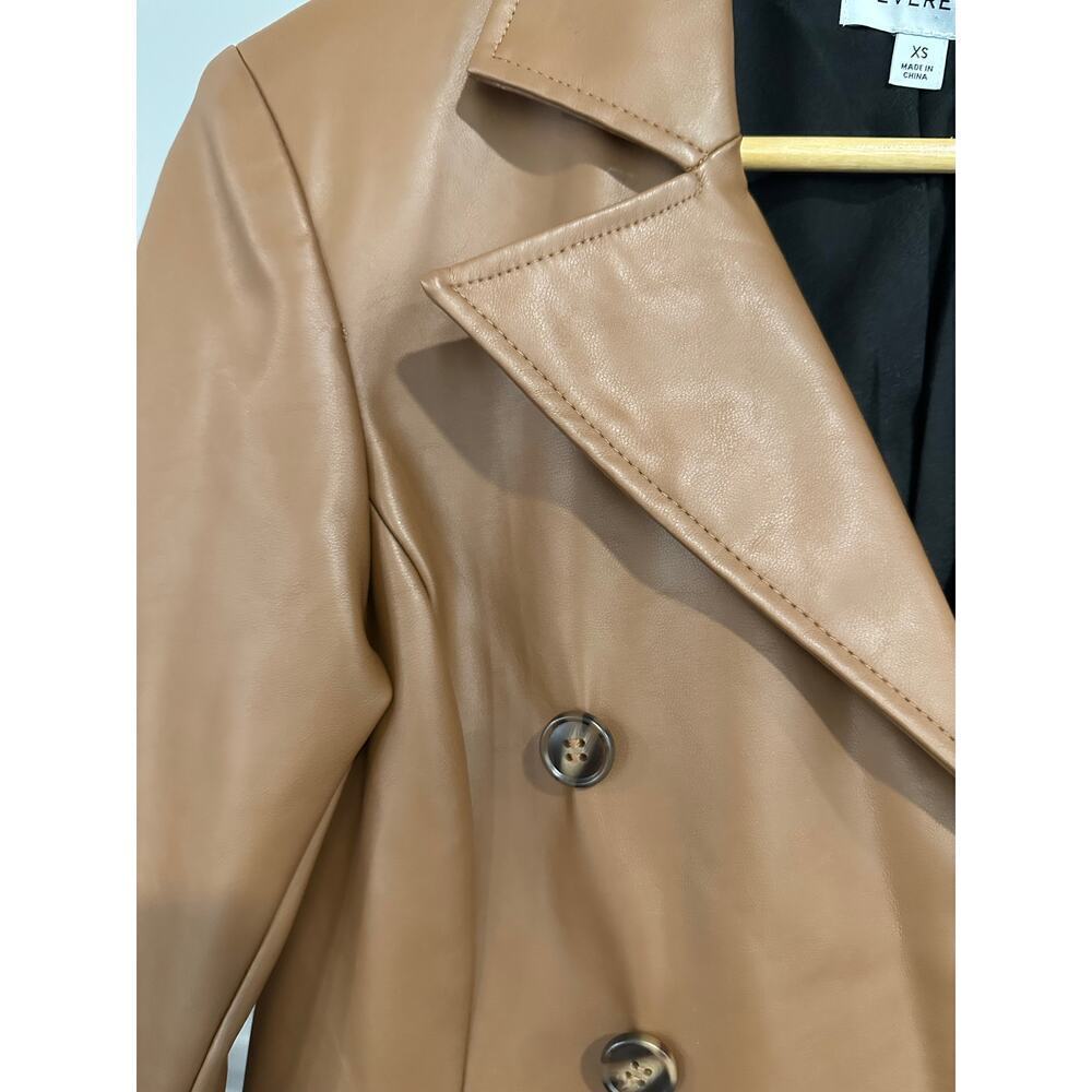 Evereve Vegan Leather Blazer Jacket Size XS - Picture 3 of 4